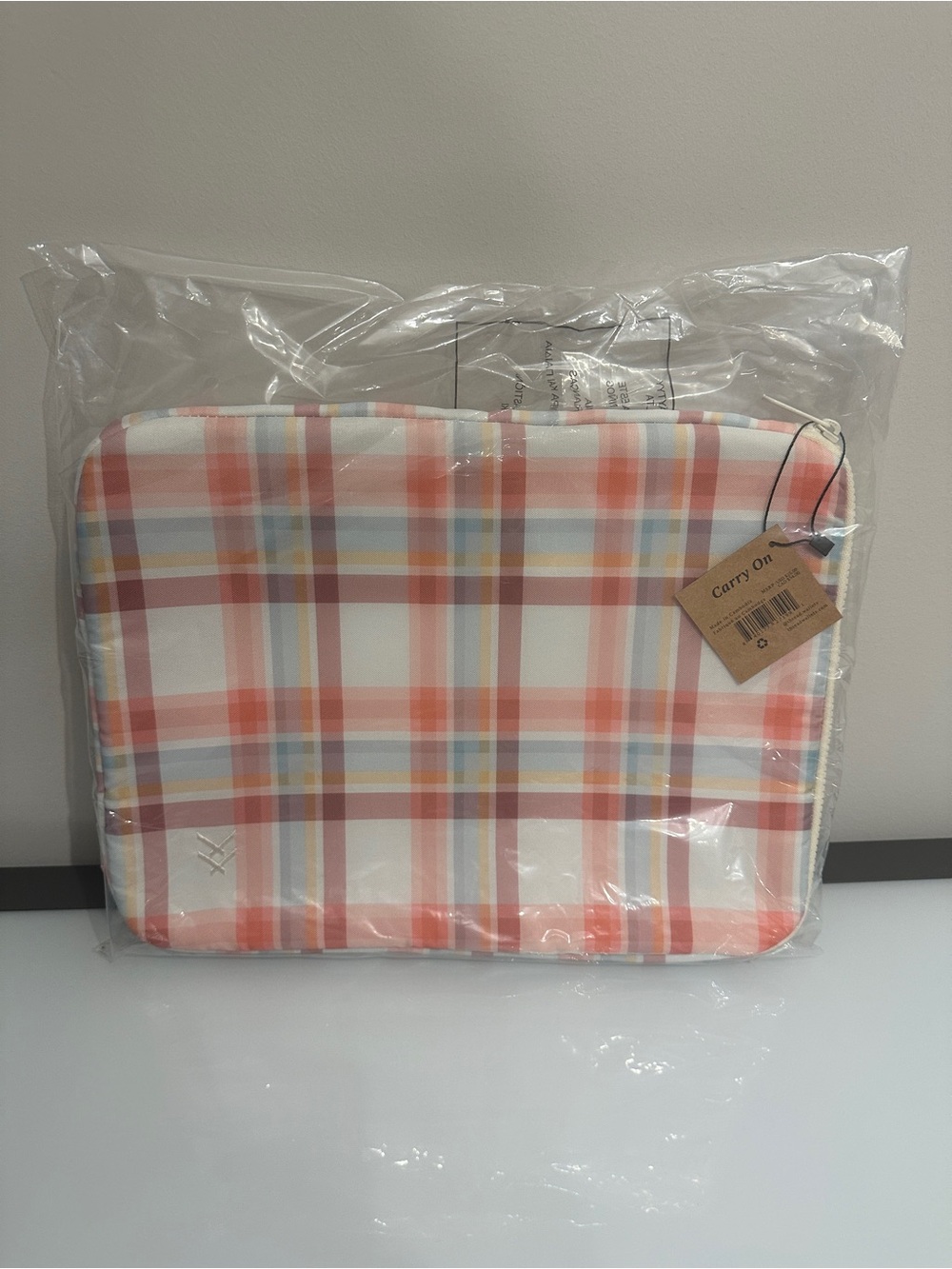 Thread Coral Plaid Laptop Pouch - 17in Laptop